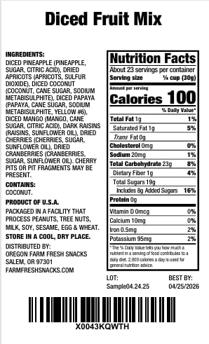 Dried Fruit Snack Mix 24 oz