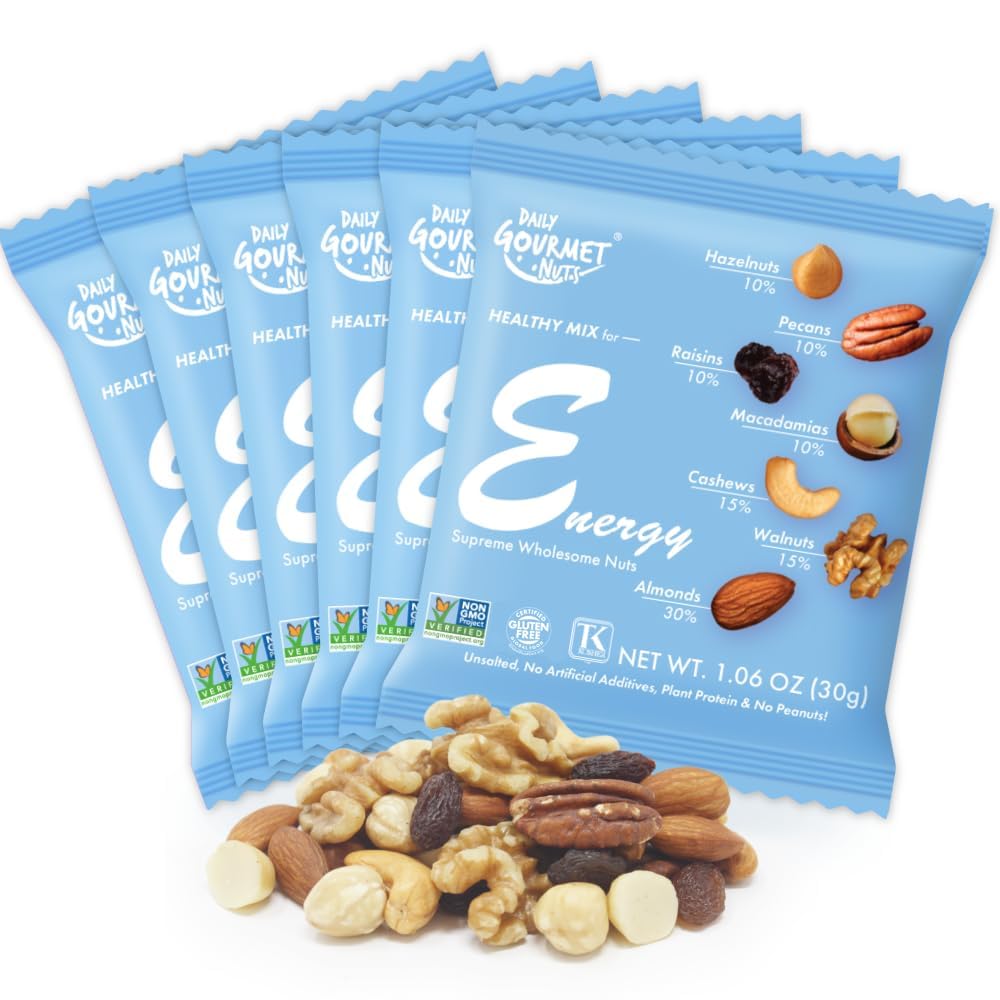 DAILY GOURMET NUTS Unsalted Mixed Nuts Snack Packs