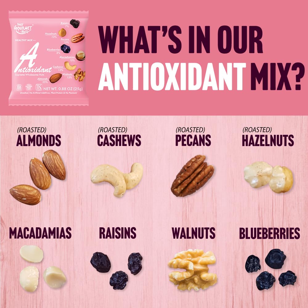 DAILY GOURMET NUTS Unsalted Mixed Nuts Snack Packs