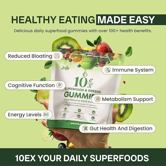 Jaje Health 10ex Supergreens Gummies w/Probiotics