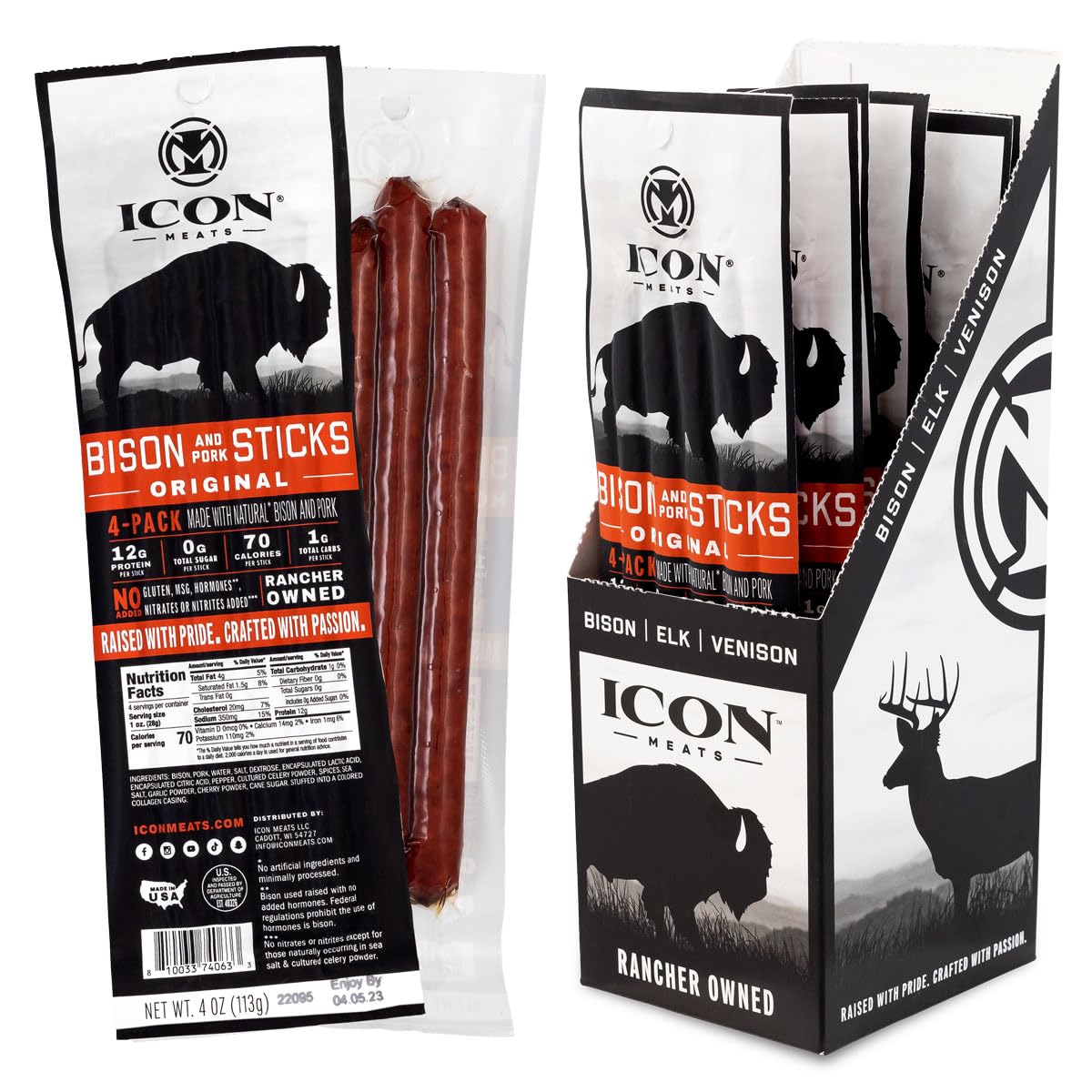 Bison Protein Snack Sticks 24-Pack