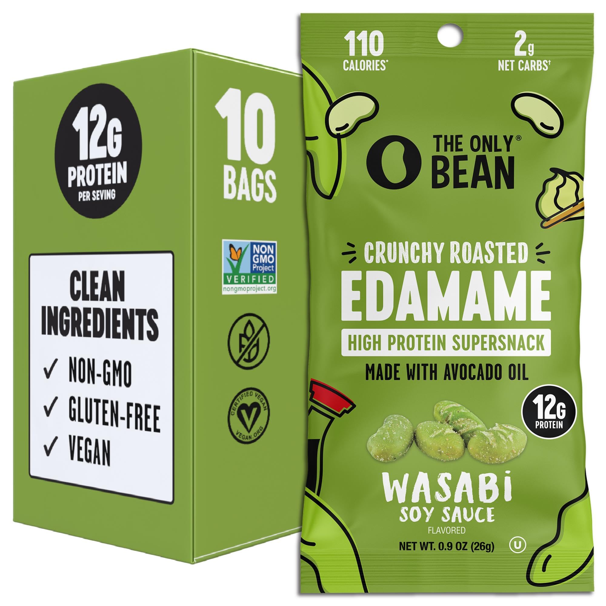 Crunchy Roasted Edamame Snacks 10-Pack