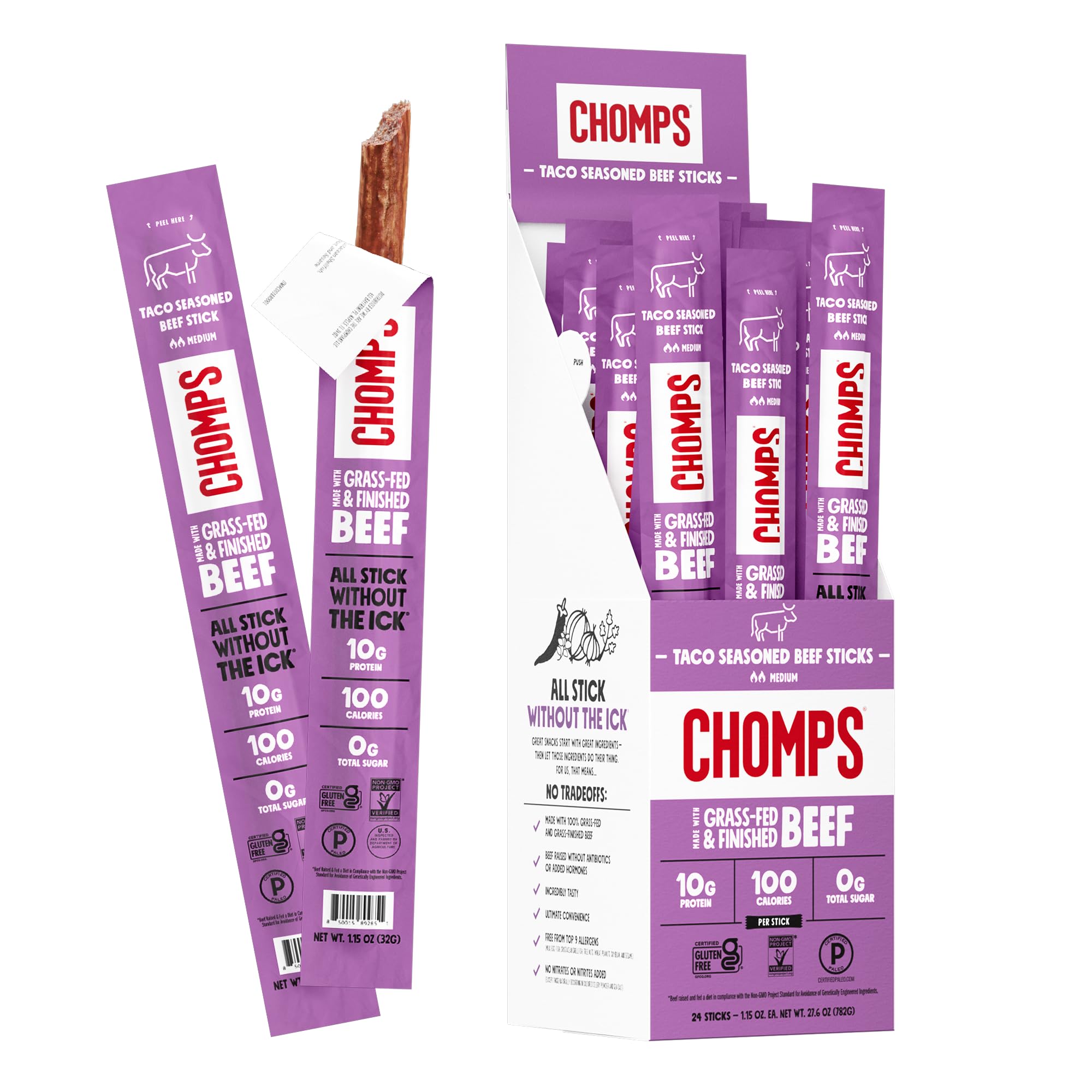 CHOMPS Original Beef Jerky Snack Sticks