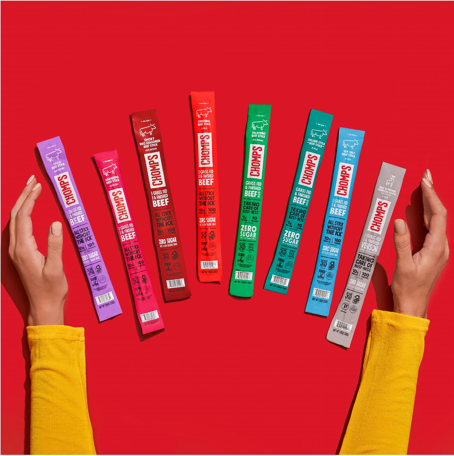 CHOMPS Original Beef Jerky Snack Sticks