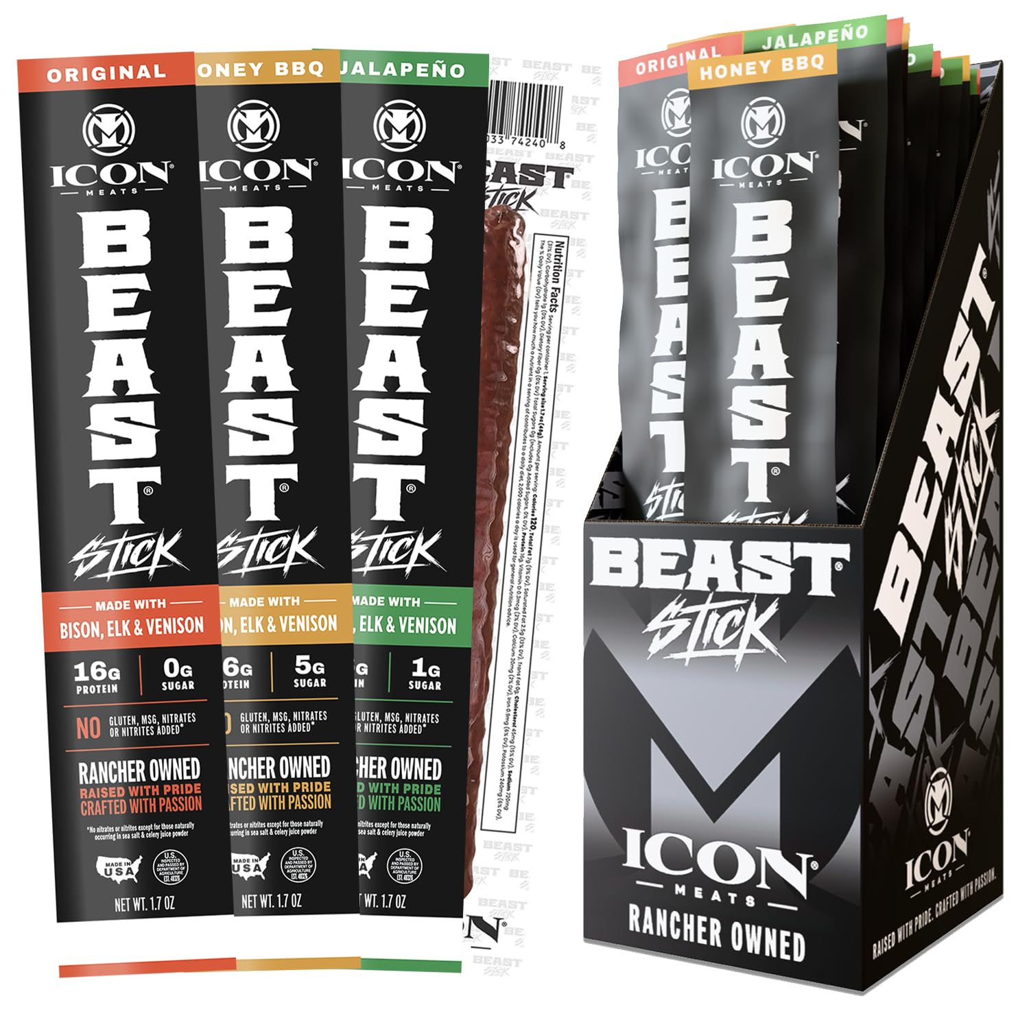 High Protein Meat Sticks 16-Pack