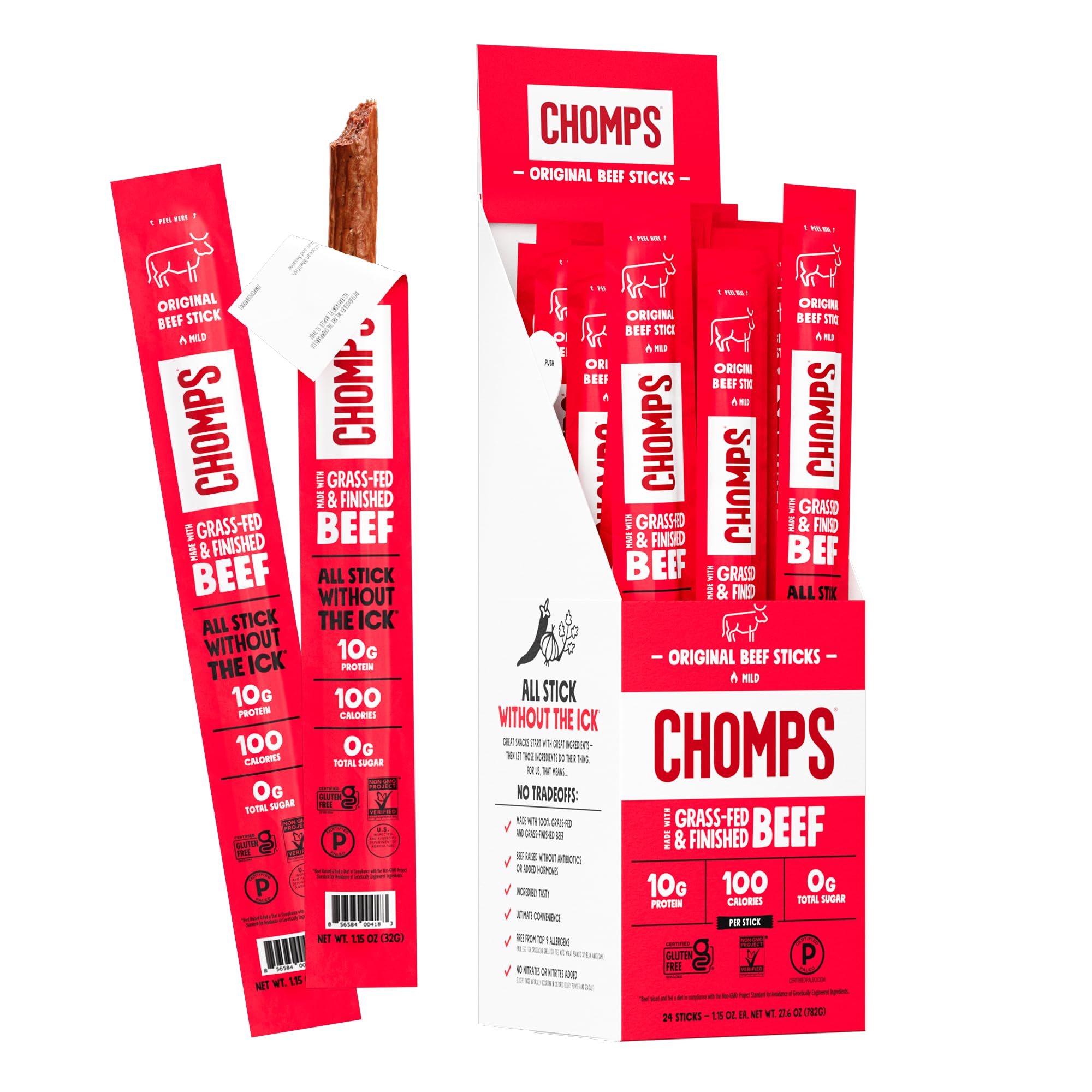 CHOMPS Original Beef Jerky Snack Sticks