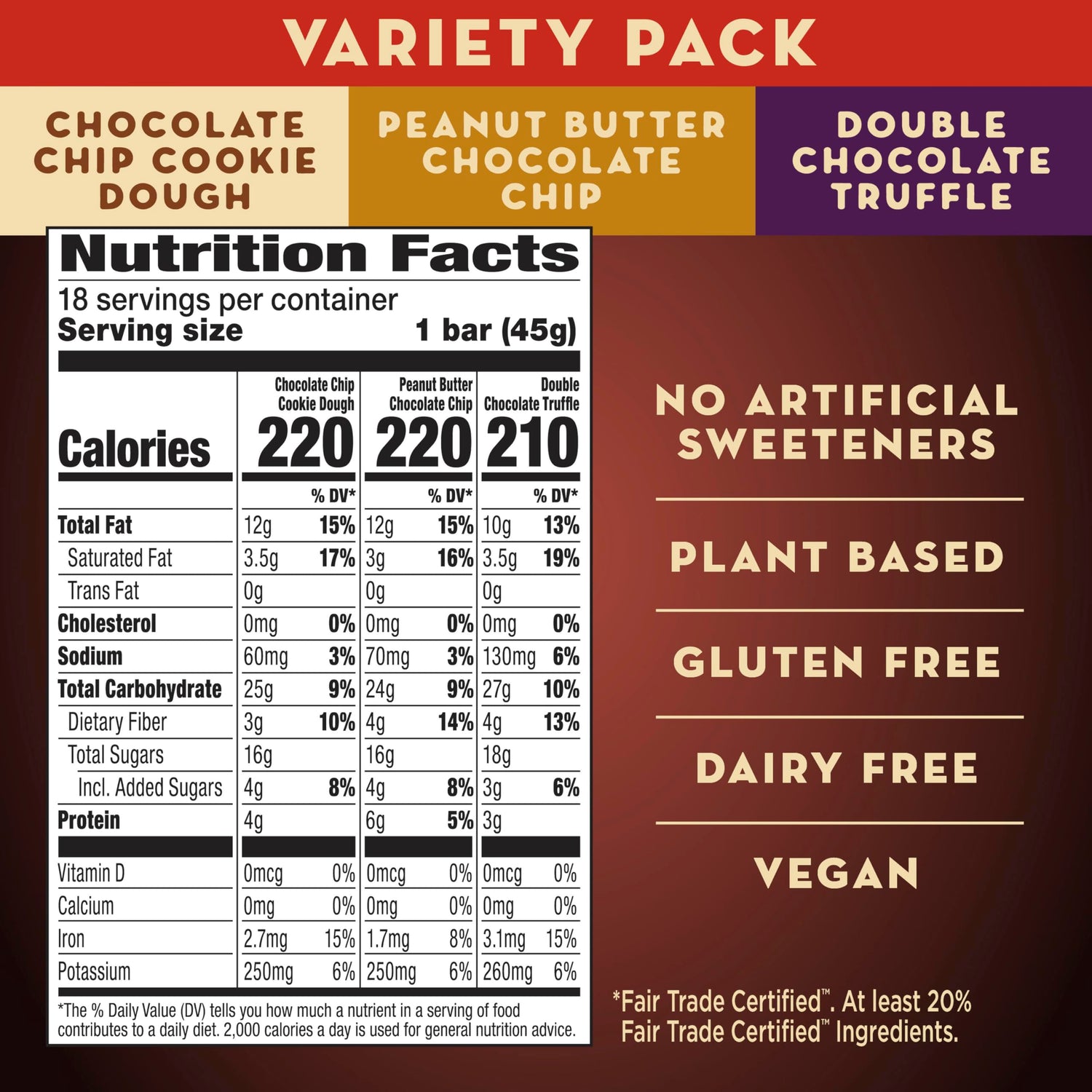 Chocolate Fruit & Nut Bars 18-Pack