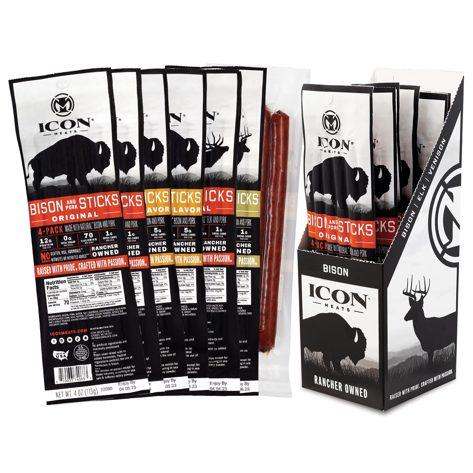 Bison Protein Snack Sticks 24-Pack