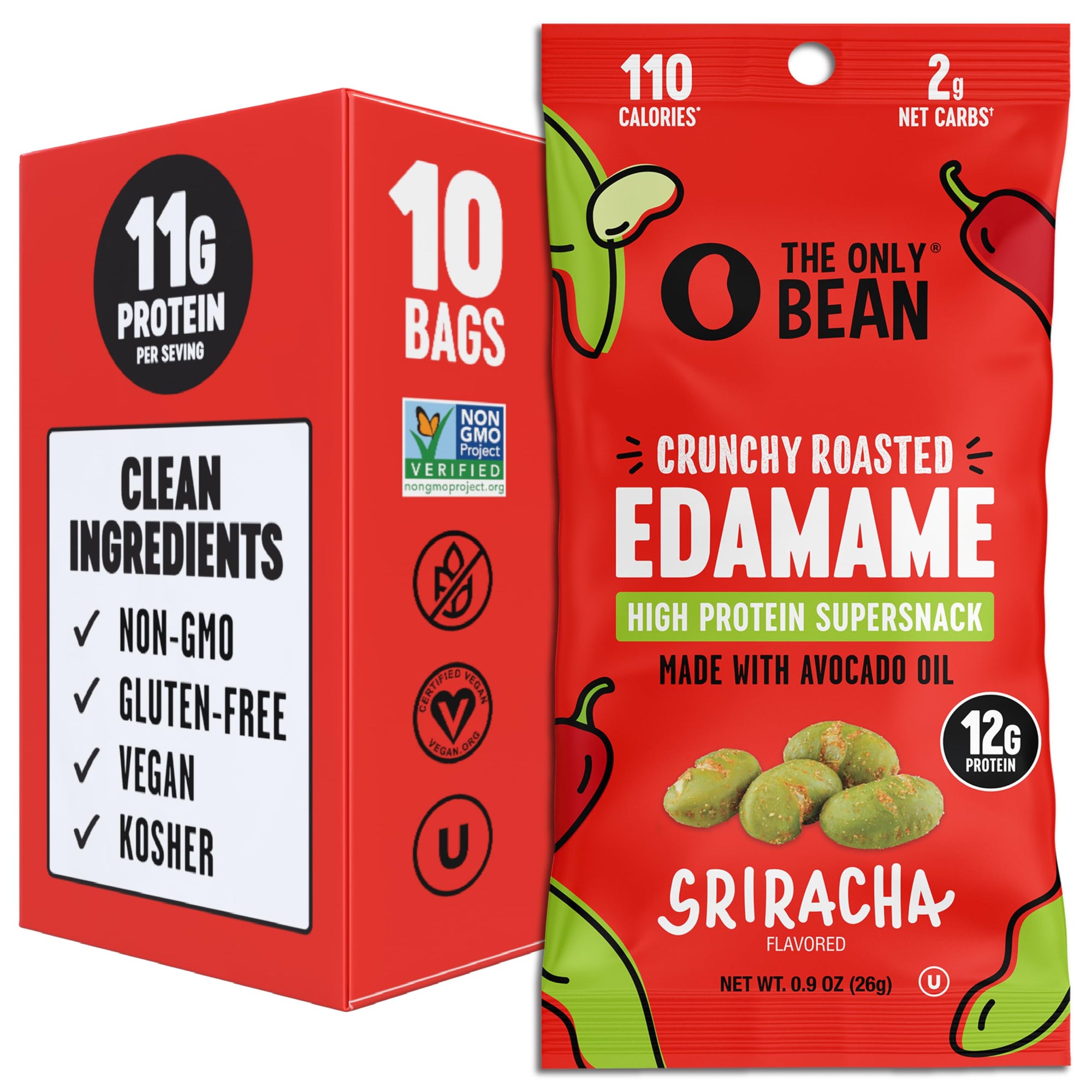 Crunchy Roasted Edamame Snacks 10-Pack