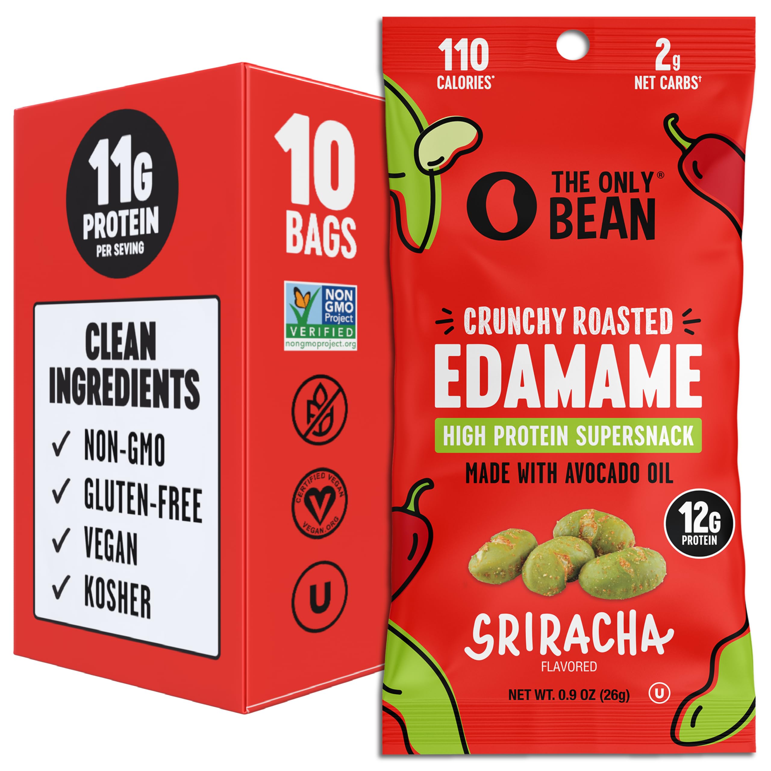 Crunchy Roasted Edamame Snacks 10-Pack