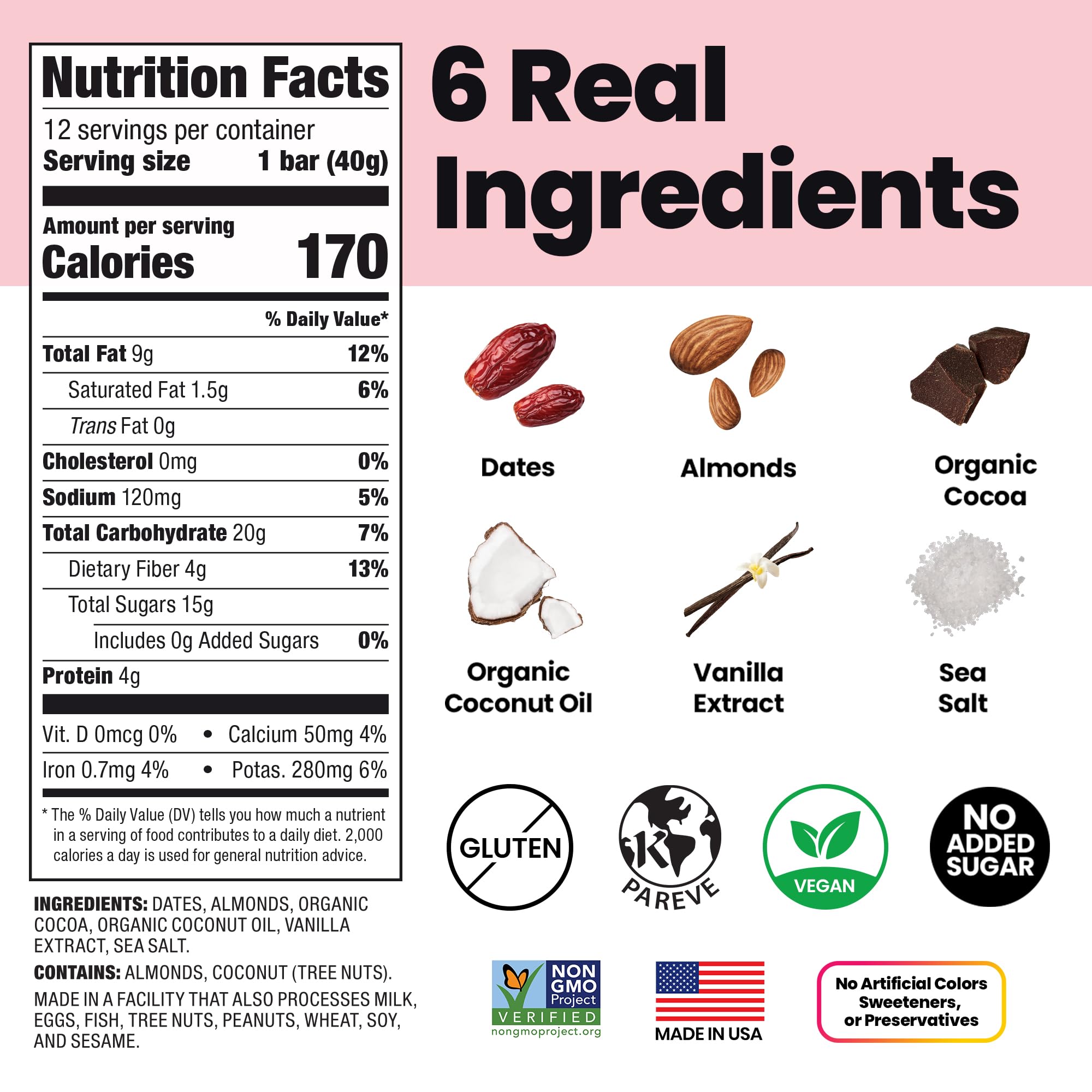 Organic Nuts & Date Bars 6-Pack