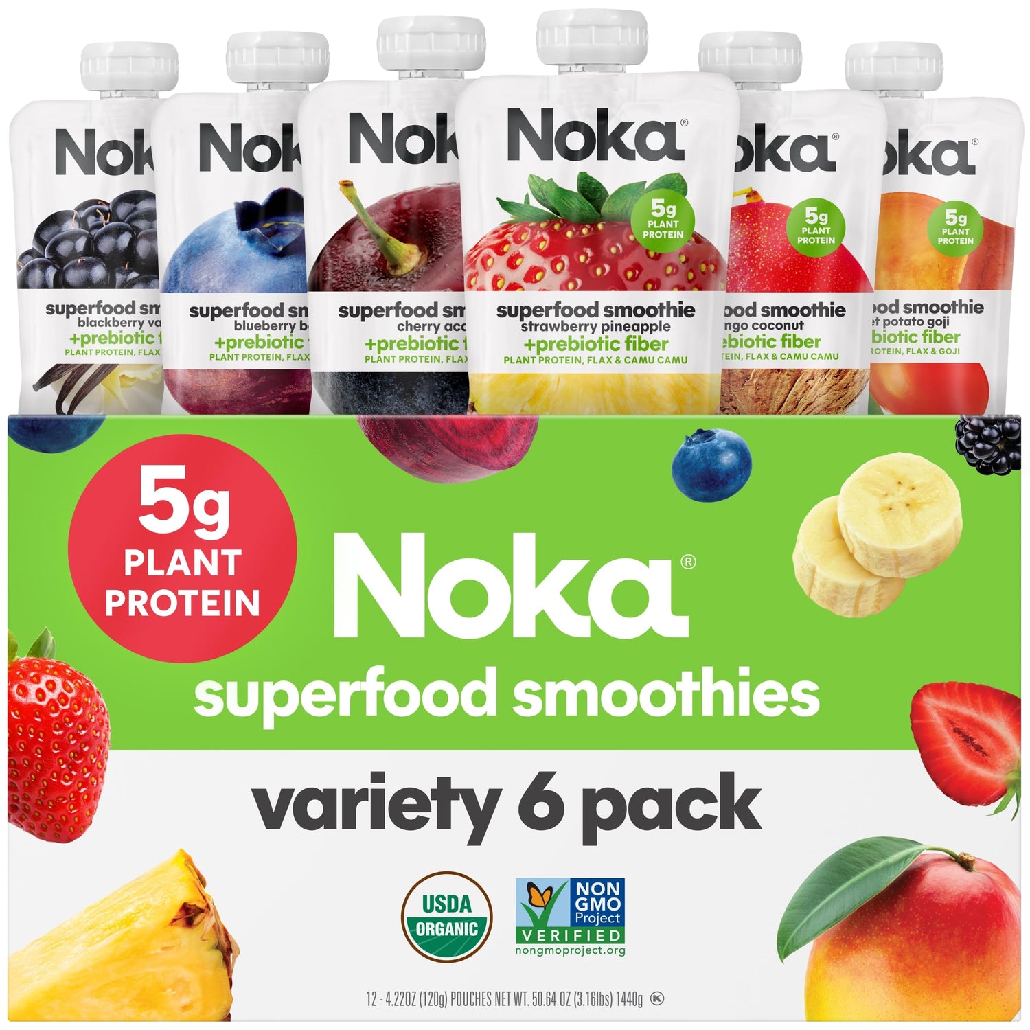 Superfood Fruit Smoothie Pouches Variety Pack