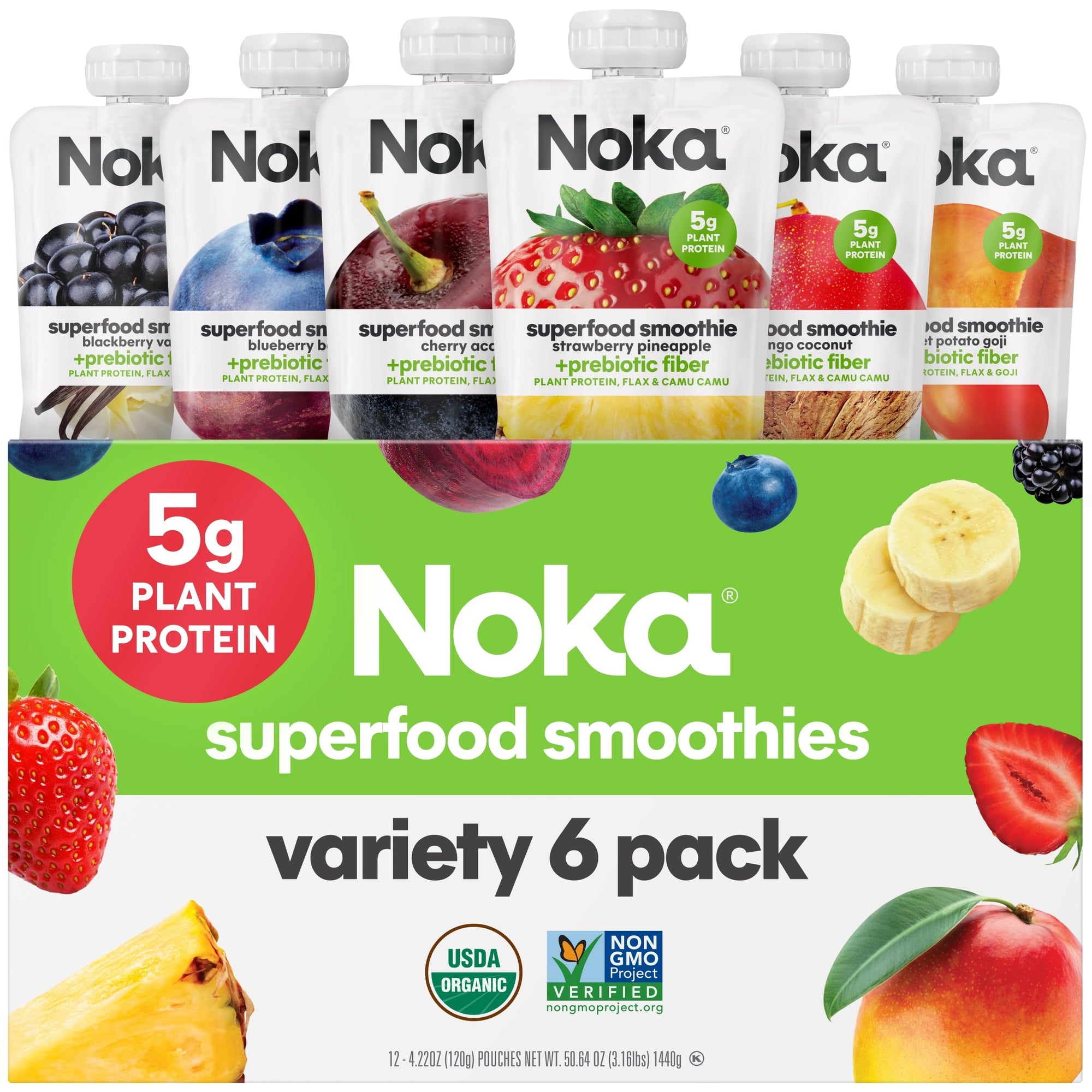 Superfood Fruit Smoothie Pouches Variety Pack