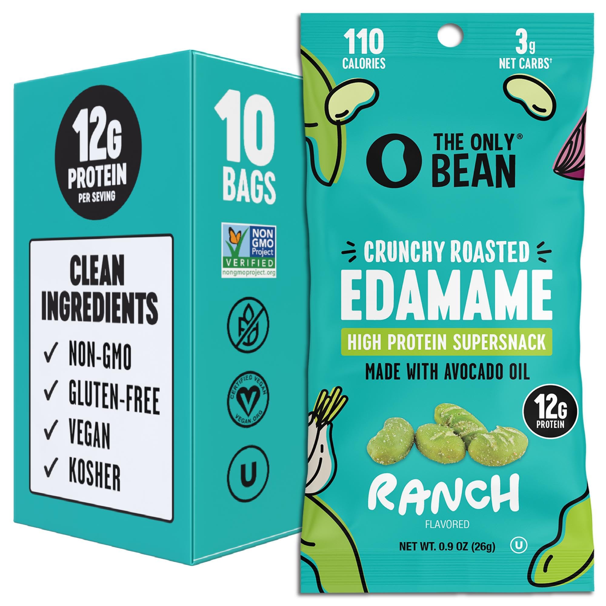 Crunchy Roasted Edamame Snacks 10-Pack