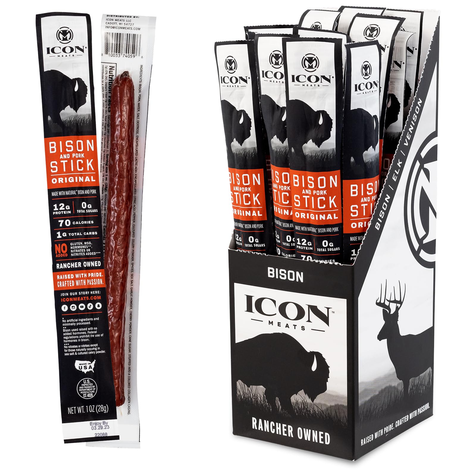Bison Protein Snack Sticks 24-Pack