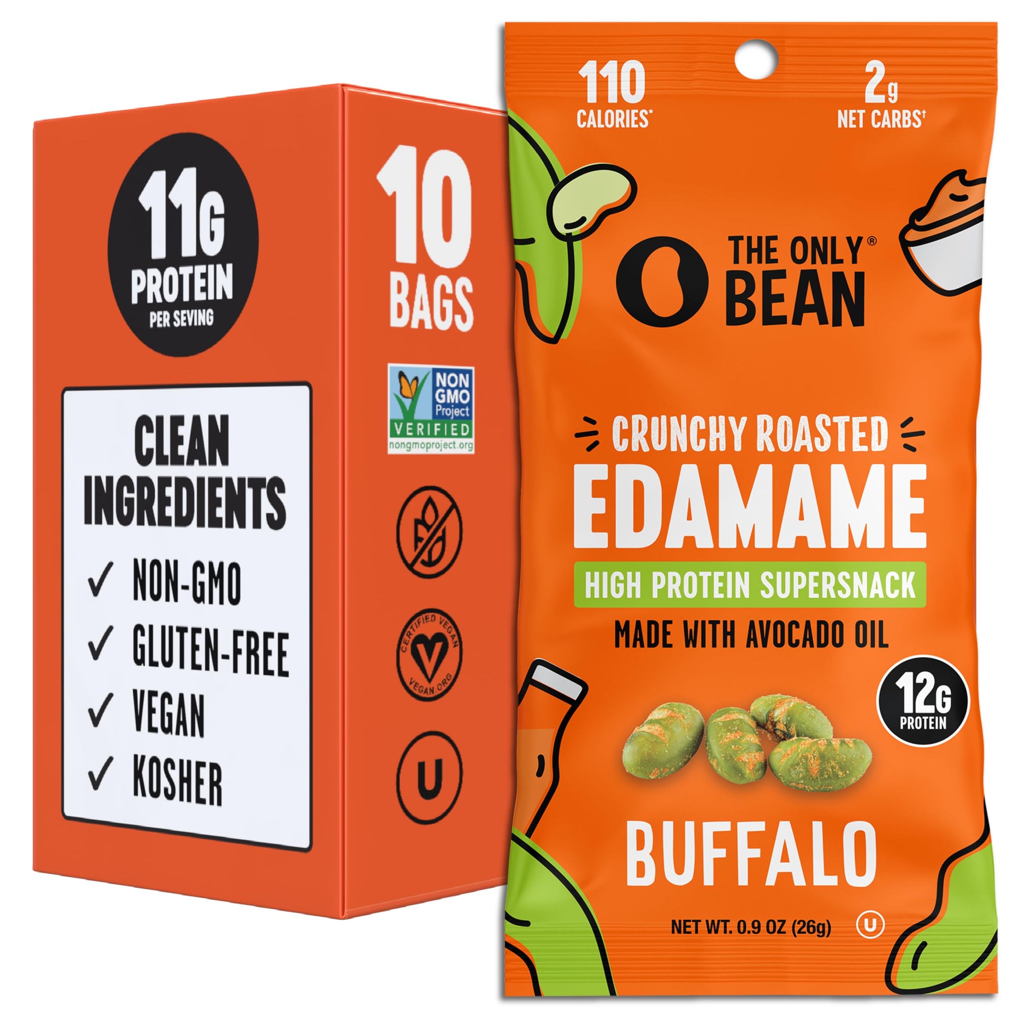 Crunchy Roasted Edamame Snacks 10-Pack