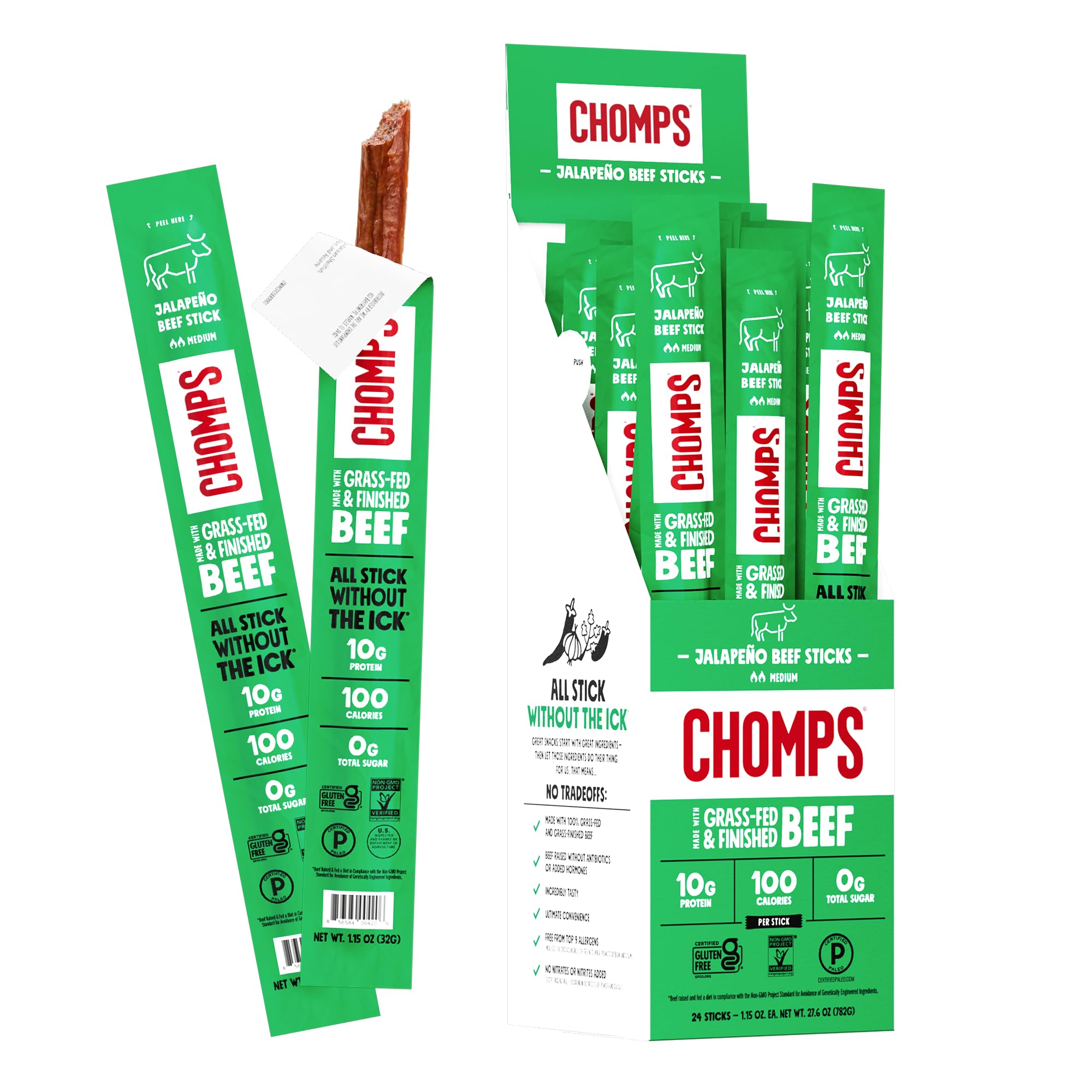 CHOMPS Original Beef Jerky Snack Sticks