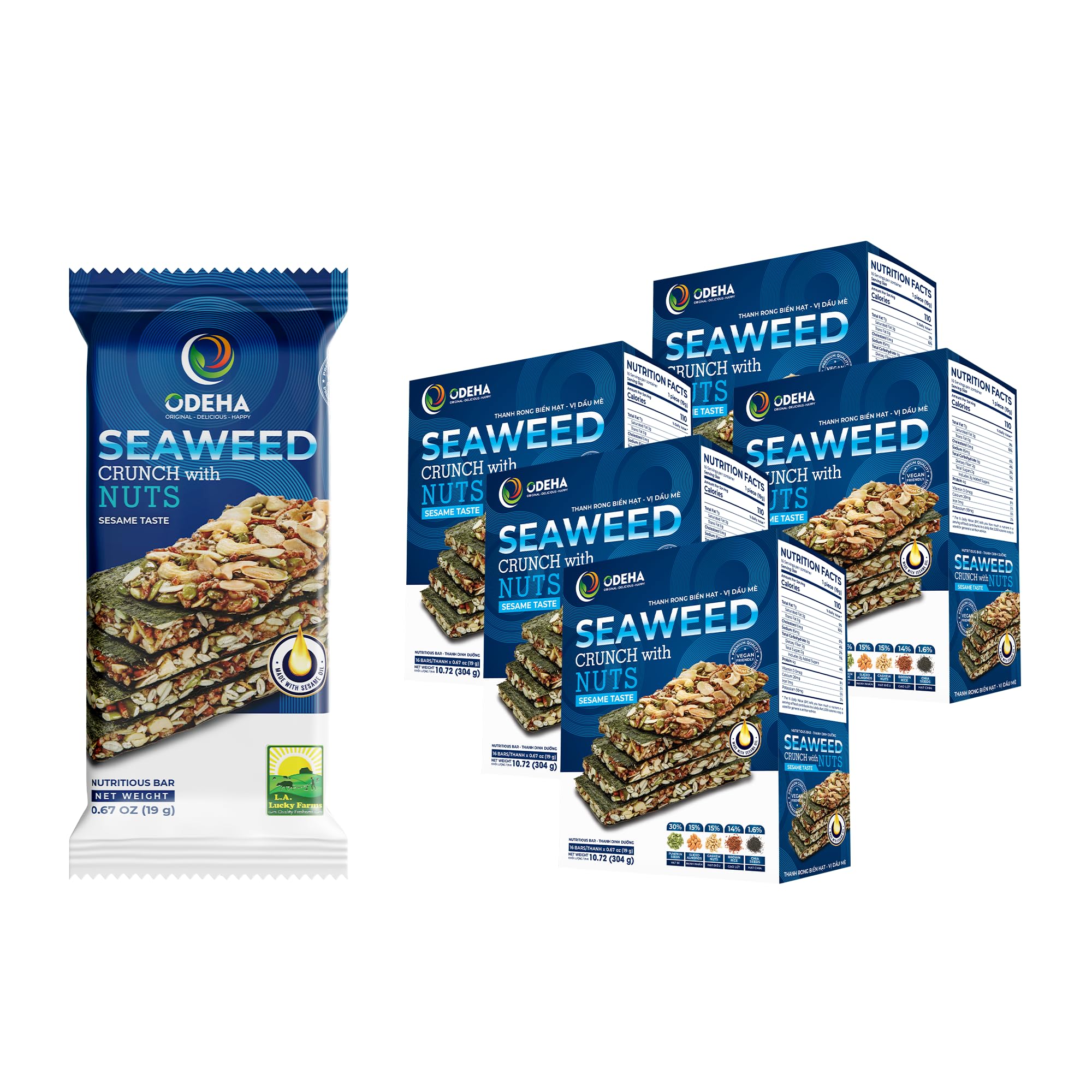 Seaweed Nut Crunch Bars 5-Pack