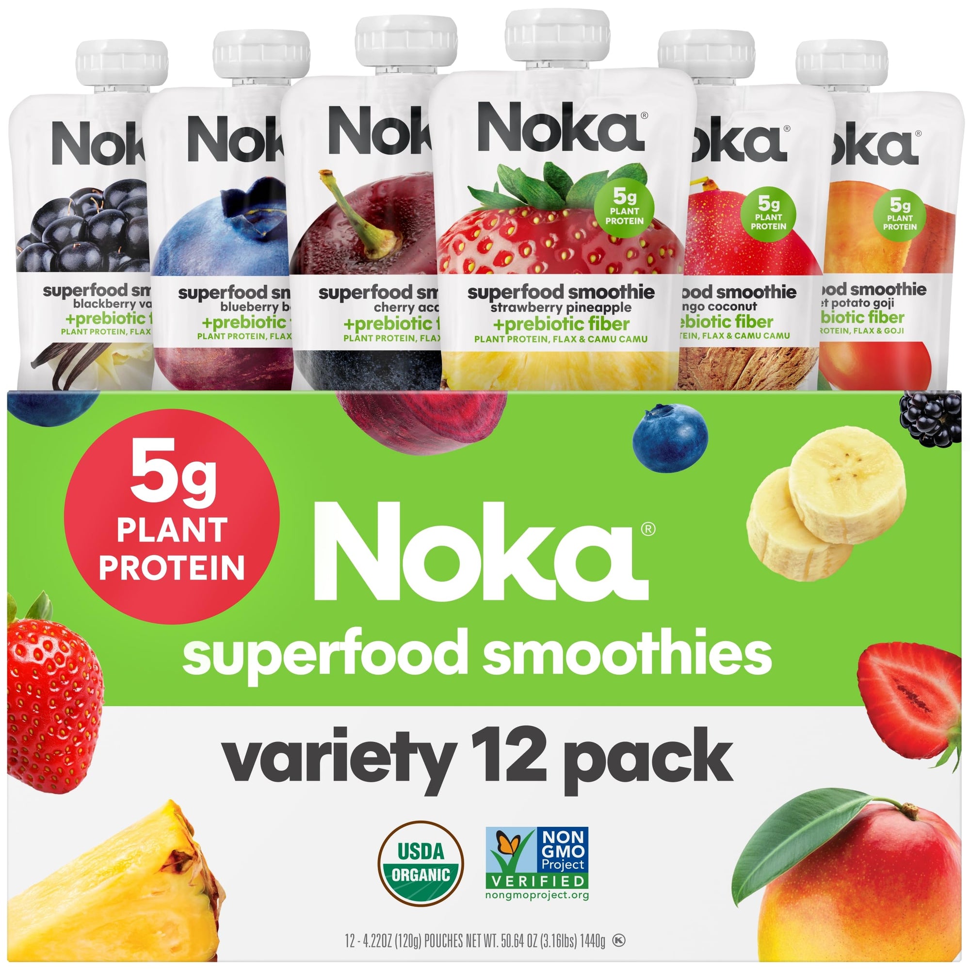 Superfood Fruit Smoothie Pouches Variety Pack