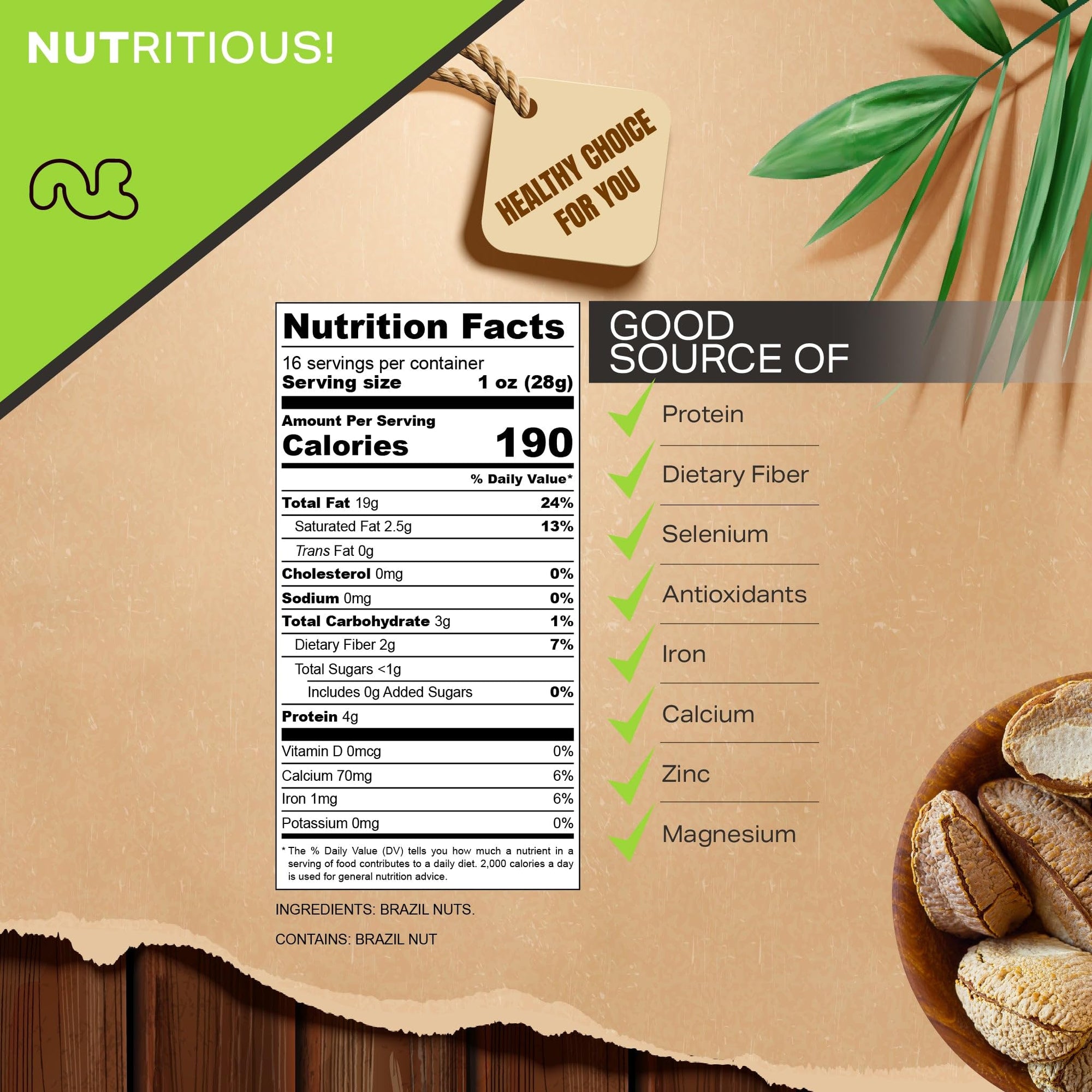 Raw Brazil Nuts Bulk Pack