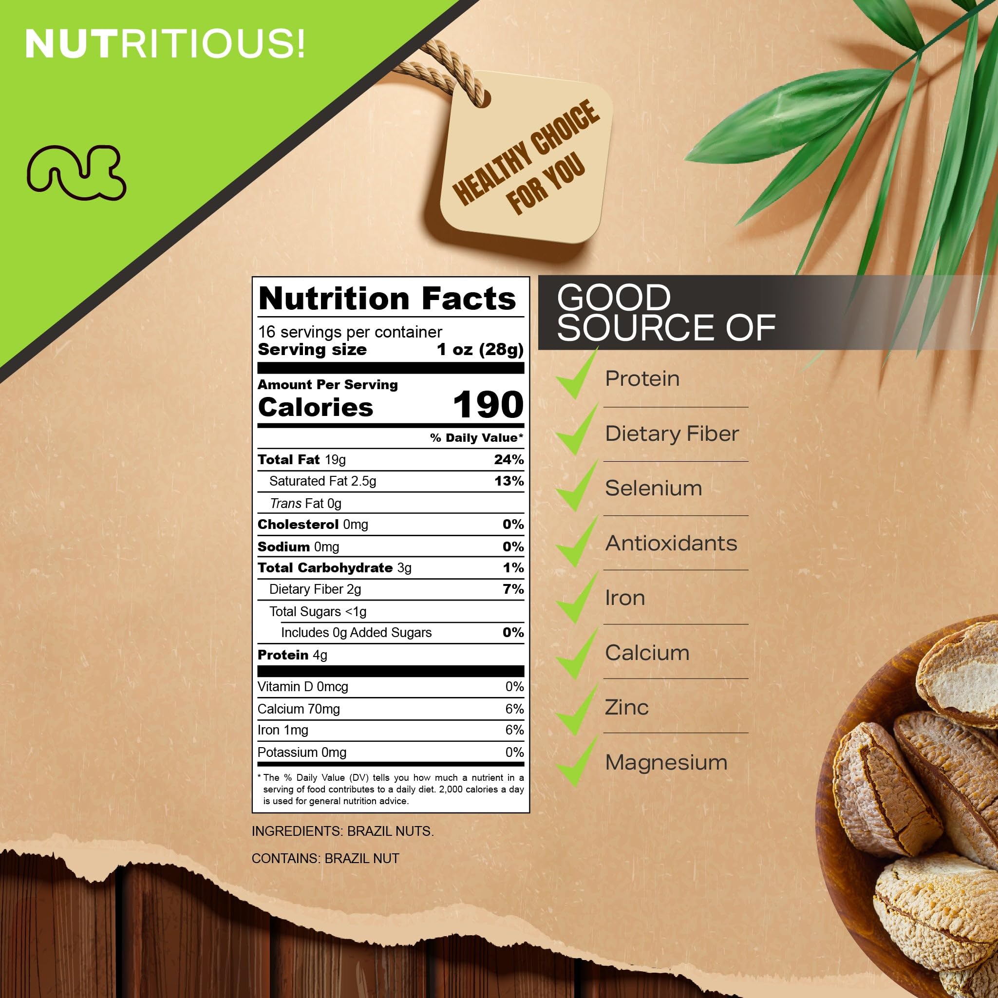 Raw Brazil Nuts Bulk Pack