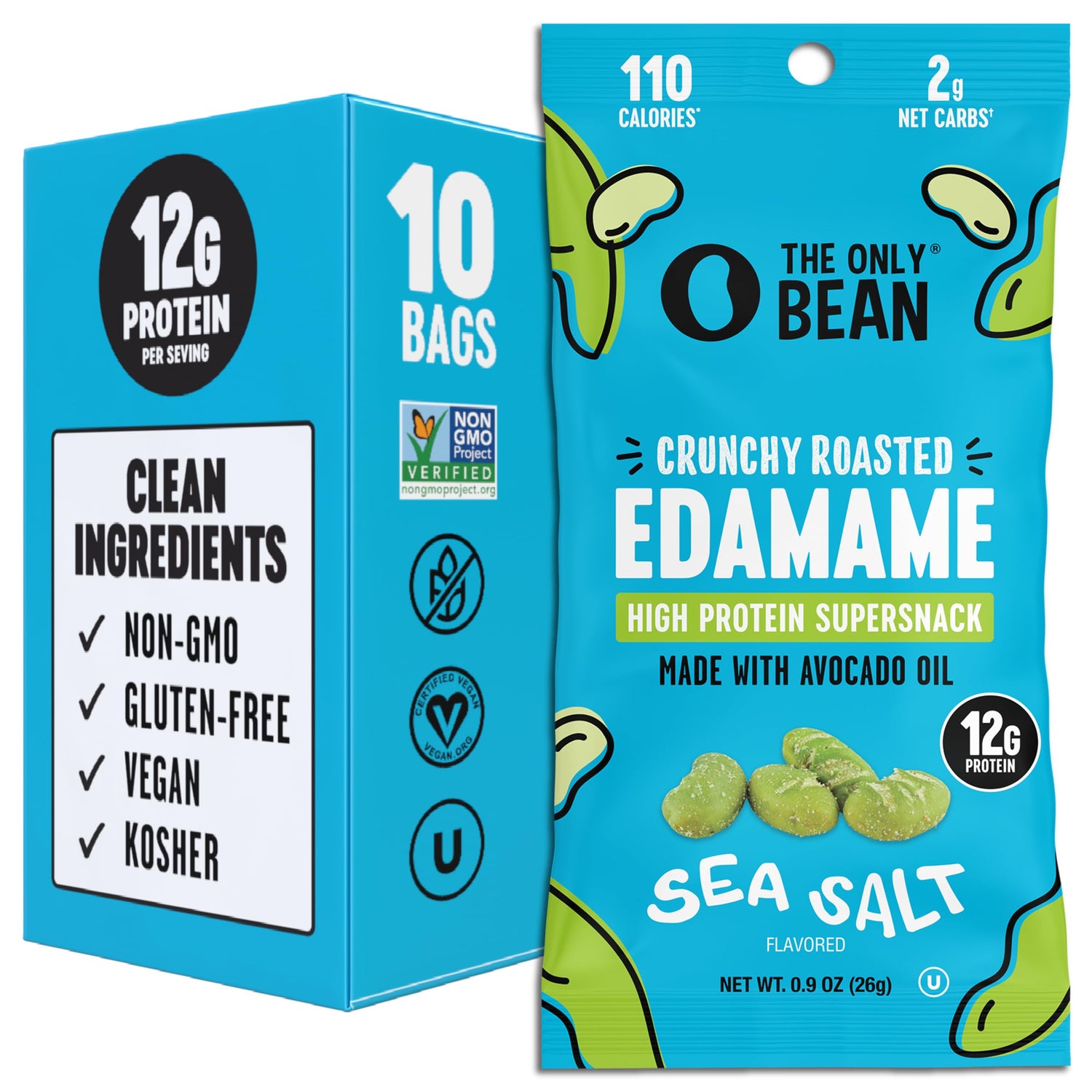 Crunchy Roasted Edamame Snacks 10-Pack
