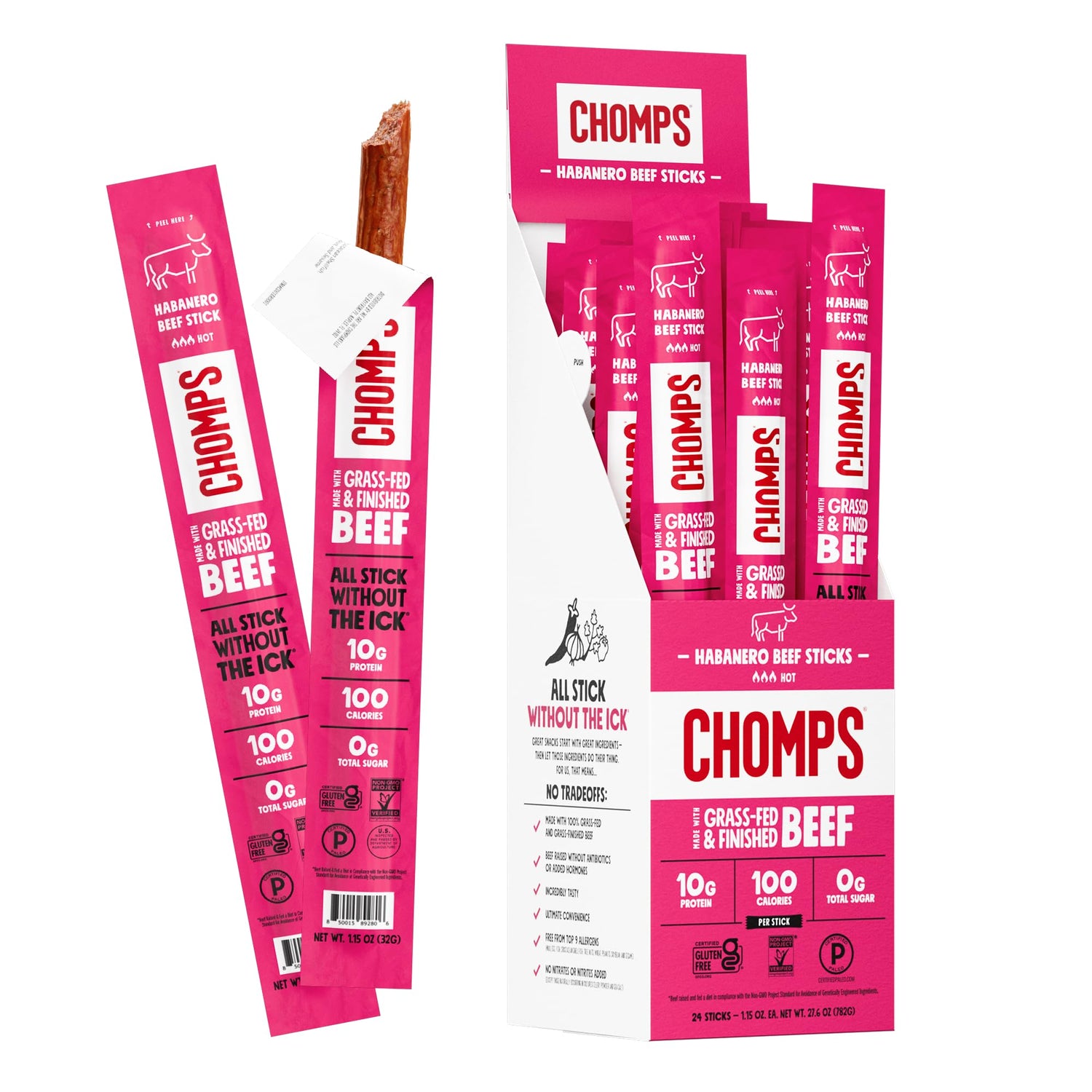 CHOMPS Original Beef Jerky Snack Sticks