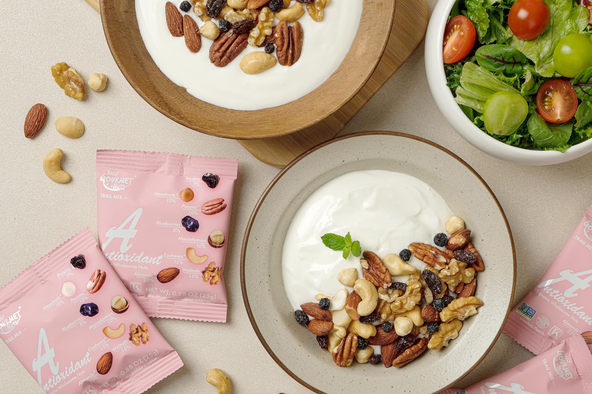 DAILY GOURMET NUTS Unsalted Mixed Nuts Snack Packs